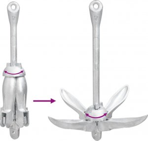 vidaXL Składana kotwa, srebrna, 4 kg, żeliwo ciągliwe 6