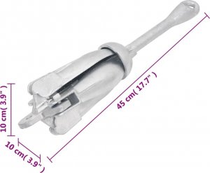 vidaXL Składana kotwa, srebrna, 4 kg, żeliwo ciągliwe 8
