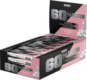 Weider Weider - 60% Protein Bar, Strawberry-Yoghurt, 24 batony 1