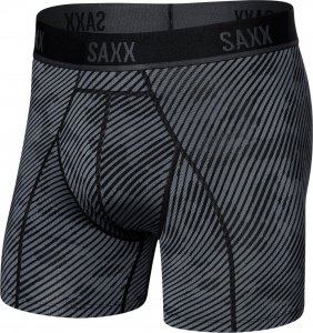 SAXX Bokserki do biegania/ bokserki męskie sportowe SAXX KINETIC Light Boxer Brief krzywe paski - czarne M 1