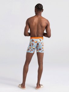 SAXX Bokserki męskie szybkoschnące VIBE Boxer Brief - toster - błękitne S 4