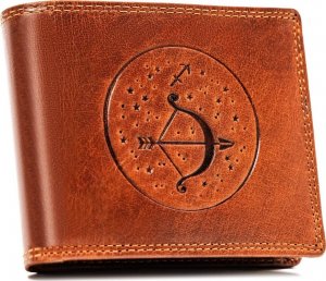 Peterson Duży, skórzany portfel męski z tłoczeniem przedstawiającym znak zodiaku - Peterson NoSize 1