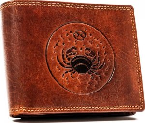 Peterson Duży, skórzany portfel męski z tłoczeniem przedstawiającym znak zodiaku - Peterson NoSize 1