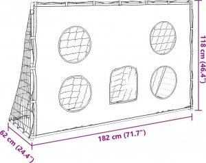 vidaXL Bramka do piłki nożnej dla dzieci, z matą celnościową i piłką 11
