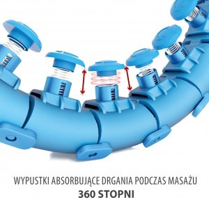 HMS Zestaw hula hop z wypustkami i obciążnikiem HMS hhw01 niebieskie + pas wyszczuplający br163 czerwony 11