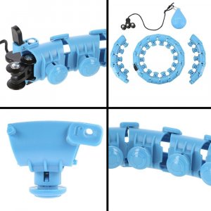 HMS Zestaw hula hop z wypustkami i obciążnikiem HMS hhw01 niebieskie + pas wyszczuplający br163 czerwony 12