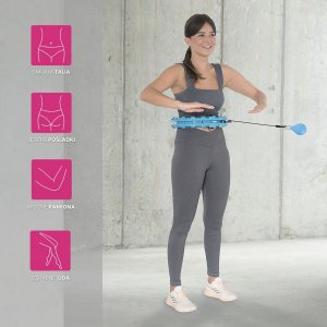 HMS Zestaw hula hop z wypustkami i obciążnikiem HMS hhw01 niebieskie + pas wyszczuplający br163 czerwony 4