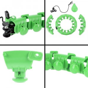 HMS Zestaw hula hop z wypustkami i obciążnikiem hhw01 zielony + pas wyszczuplający br163 czerwony 11