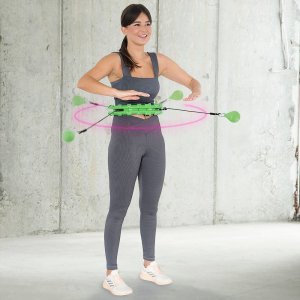 HMS Zestaw hula hop z wypustkami i obciążnikiem hhw01 zielony + pas wyszczuplający br163 czerwony 13