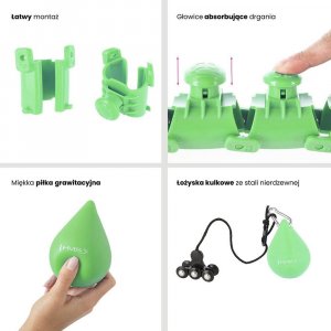 HMS Zestaw hula hop z wypustkami i obciążnikiem hhw01 zielony + pas wyszczuplający br163 czerwony 6