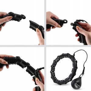 HMS HHW11 PLUS SIZE HULA HOP BLACK Z WYPUSTKAMI I OBCIĄŻNIKIEM HMS 12