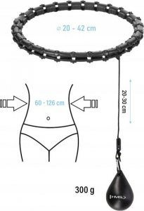 HMS HHW11 PLUS SIZE HULA HOP BLACK Z WYPUSTKAMI I OBCIĄŻNIKIEM HMS 17