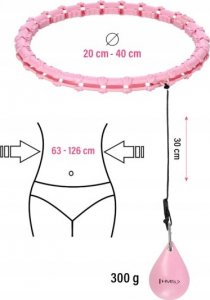 HMS HHW11 PLUS SIZE HULA HOP LIGHT PINK Z WYPUSTKAMI I OBCIĄŻNIKIEM HMS 13