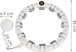 Springos Hula hop z obciążeniem i masażerem odchudzające, 12 wypustek, licznik, szare UNIWERSALNY 3