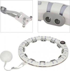 Springos Hula hop z obciążeniem i masażerem odchudzające, 12 wypustek, licznik, szare UNIWERSALNY 4