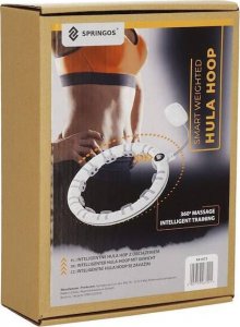 Springos Hula hop z obciążeniem i masażerem odchudzające, 12 wypustek, licznik, szare UNIWERSALNY 6