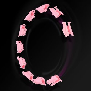 HMS ZESTAW HULA HOP HHW11 LIGHT PINK Z WYPUSTKAMI I OBCIĄŻNIKIEM + PAS BR163 BLACK PLUS SIZE HMS 3