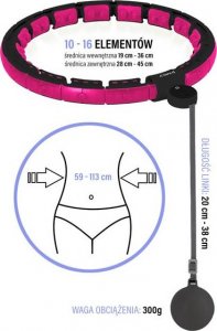 HMS HHM16 Hula Hop z wypustkami, magnesem i obciążnikiem + licznikiem 5