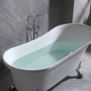 Wanna INDES Biała wanna wolnostojąca RETRO [KOMPLAETNA NOGI, SYFON, KOREK] 170cm 2