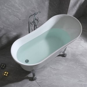 Wanna INDES Biała wanna wolnostojąca RETRO [KOMPLAETNA NOGI, SYFON, KOREK] 170cm 3