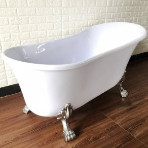 Wanna INDES Biała wanna wolnostojąca RETRO [KOMPLAETNA NOGI, SYFON, KOREK] 150cm 4