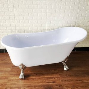 Wanna INDES Biała wanna wolnostojąca RETRO [KOMPLAETNA NOGI, SYFON, KOREK] 160cm 5