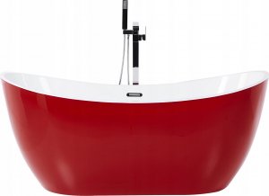 Wanna Beliani Wanna wolnostojąca 180 x 78 cm czerwona ANTIGUA 4