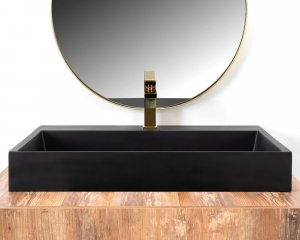 Umywalka Rea UMYWALKA KONGLOMERATOWA NABLATOWA GOYA BLACK MAT 70CM 4