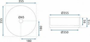 Umywalka Rea Umywalka nablatowa Rea Cristal Black 7