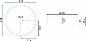 Umywalka Rea Umywalka nablatowa Rea Cristal Transparent 39 8