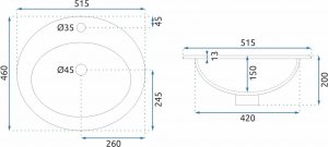 Umywalka Rea Umywalka wpuszczana Rea Dalia 8