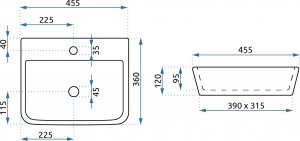 Umywalka Rea Umywalka nablatowa przyścienna Rea Remi 6