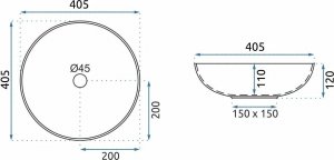 Umywalka Rea Umywalka nablatowa Rea Fibo czarna matowa 5
