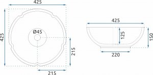 Umywalka Rea Umywalka Nablatowa Rea Marina Blue 5