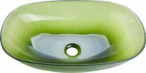 Umywalka Beliani Umywalka nablatowa 54 x 36 cm zielona MOENGO 4