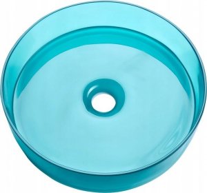 Umywalka Beliani Umywalka nablatowa okrągła ⌀ 36 cm turkusowa TOLOSA 3