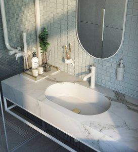 Umywalka Deante Umywalka granitowa podblatowa/wpuszczana owalna 4