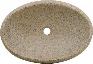 Umywalka vidaXL Umywalka nablatowa, piaskowa, owalna, 59x40x15 cm, ceramiczna 6