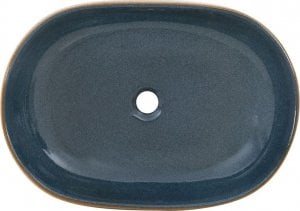 Umywalka vidaXL Umywalka nablatowa, piaskowo-niebieska, owalna, 59x40x14 cm 6