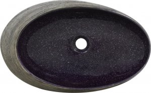 Umywalka vidaXL Umywalka nablatowa, fioletowo-szara, owalna, 59x40x14 cm 6
