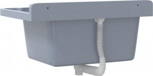 Umywalka vidaXL Umywalka do montażu na ścianie, szara, 60x40x28 cm, żywica 6