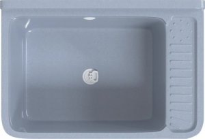 Umywalka vidaXL Umywalka do montażu na ścianie, szara, 60x40x28 cm, żywica 7