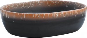 Umywalka vidaXL Umywalka nablatowa, czarno-pomarańczowa, owalna, 47x33x13 cm 2