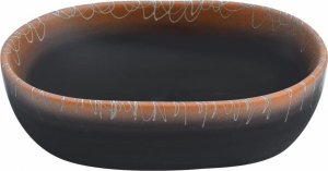Umywalka vidaXL Umywalka nablatowa, czarno-pomarańczowa, owalna, 47x33x13 cm 4
