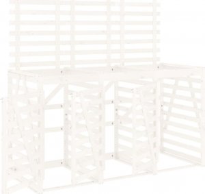 vidaXL Obudowa na 3 kosze na śmieci, biała, lite drewno sosnowe 2