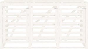 vidaXL Obudowa na 3 kosze na śmieci, biała, lite drewno sosnowe 6