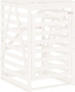 vidaXL Obudowa na 3 kosze na śmieci, biała, lite drewno sosnowe 8