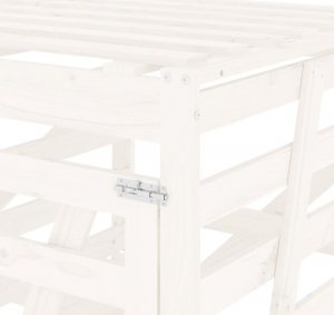 vidaXL Obudowa na 3 kosze na śmieci, biała, lite drewno sosnowe 10