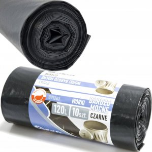 Geko Worki na śmieci 120L (rolka 10szt) - czarne (18) 2