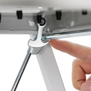 Songmics Składana drabina schodkowa z 2 stopniami, składana część, bezpieczny mechanizm blokujący, łatwa do przechowywania, nośność 150 K (GSL12WT XXX) 4